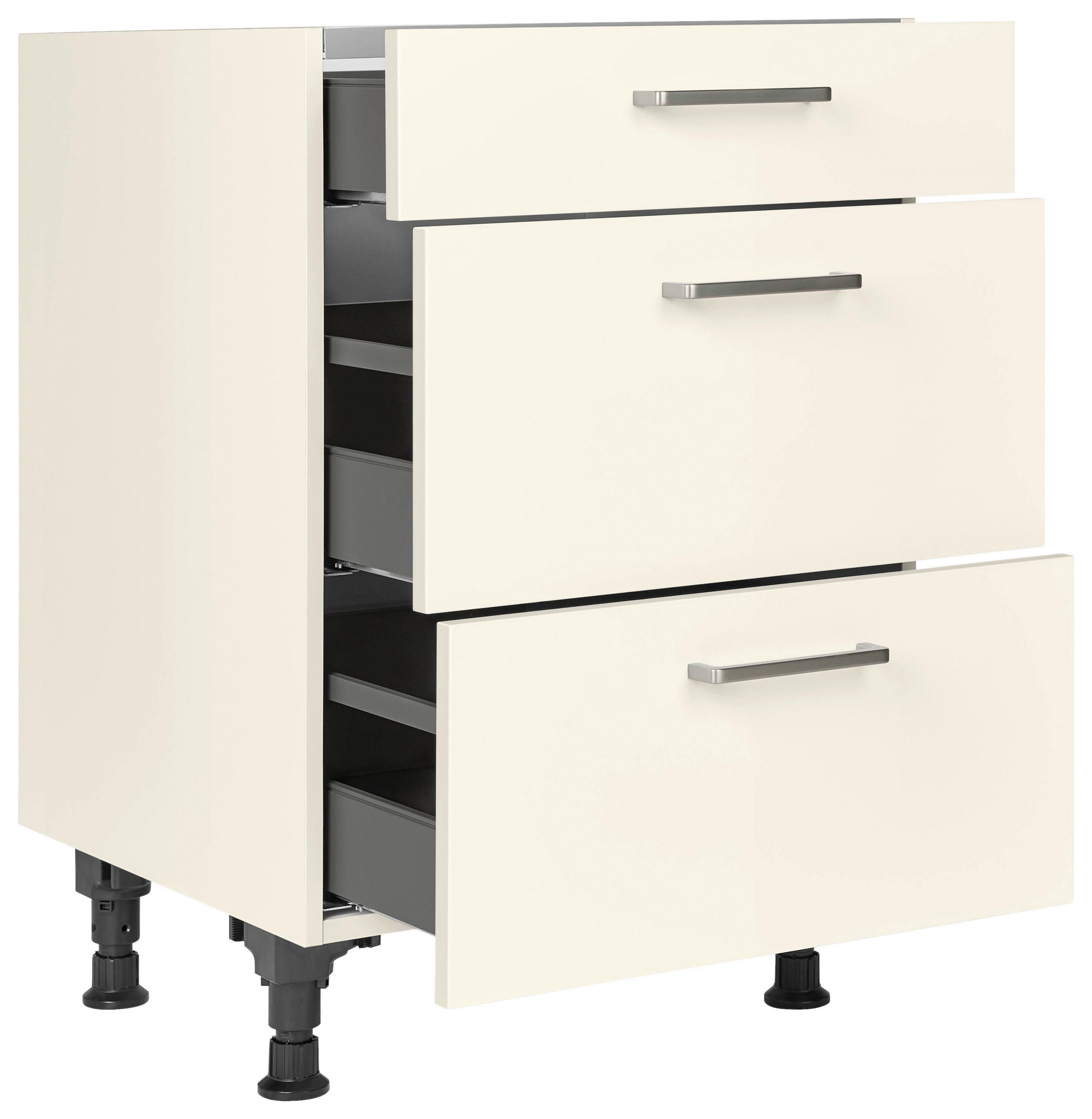 KOCHFELDUMBAUSCHRANK 60/87/56 cm  in Magnolie  - Edelstahlfarben/Magnolie, MODERN, Holzwerkstoff/Metall (60/87/56cm) - Nobilia