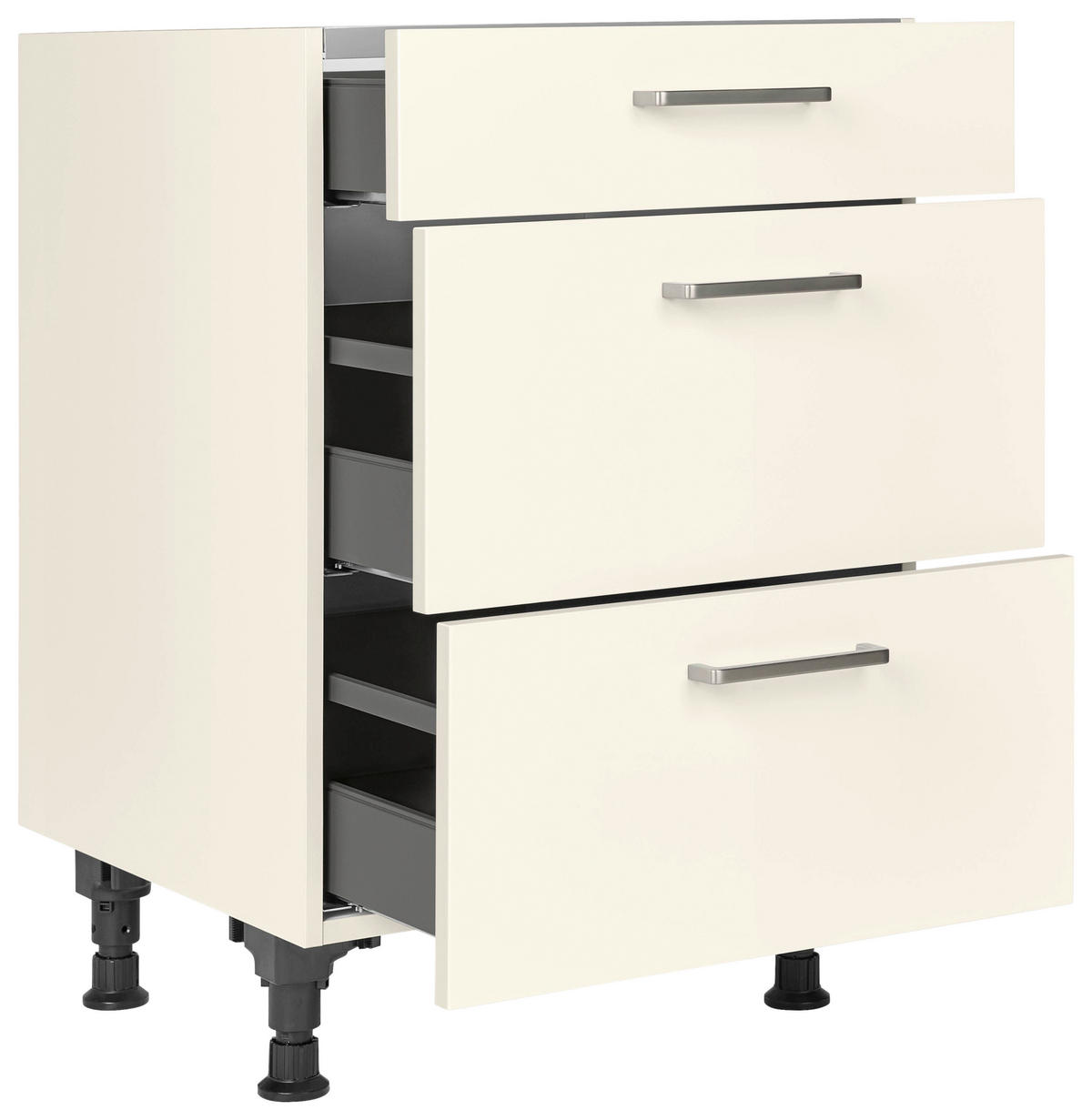KOCHFELDUMBAUSCHRANK 60/87/56 cm  in Magnolie  - Edelstahlfarben/Magnolie, MODERN, Holzwerkstoff/Metall (60/87/56cm) - Nobilia