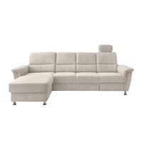 ECKSOFA in Chenille Beige  - Chromfarben/Beige, Konventionell, Textil/Metall (165/292cm) - Livetastic