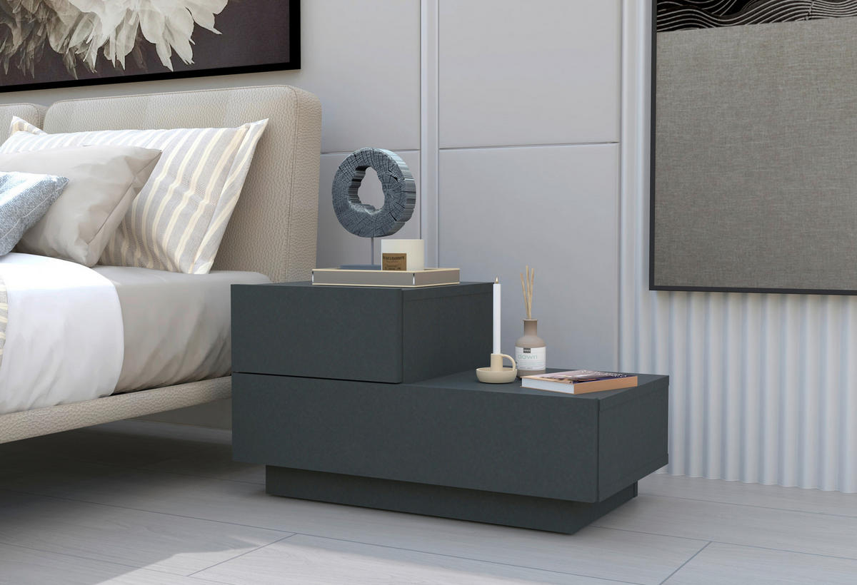 NATTDUKSBORD i antracit  - antracit, Design, trämaterial (70/39/30cm) - Livetastic