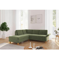 ECKSOFA ROCHELLE E Hellgrün Flachgewebe  - Eichefarben/Hellgrün, KONVENTIONELL, Holz/Textil (216/240cm) - Sit & More