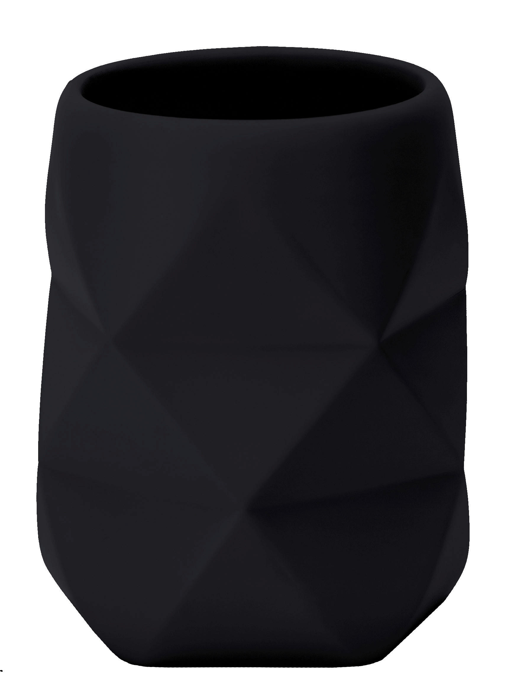 ZAHNPUTZBECHER Crackle - Schwarz, KONVENTIONELL, Kunststoff (8/10cm) - Kleine Wolke