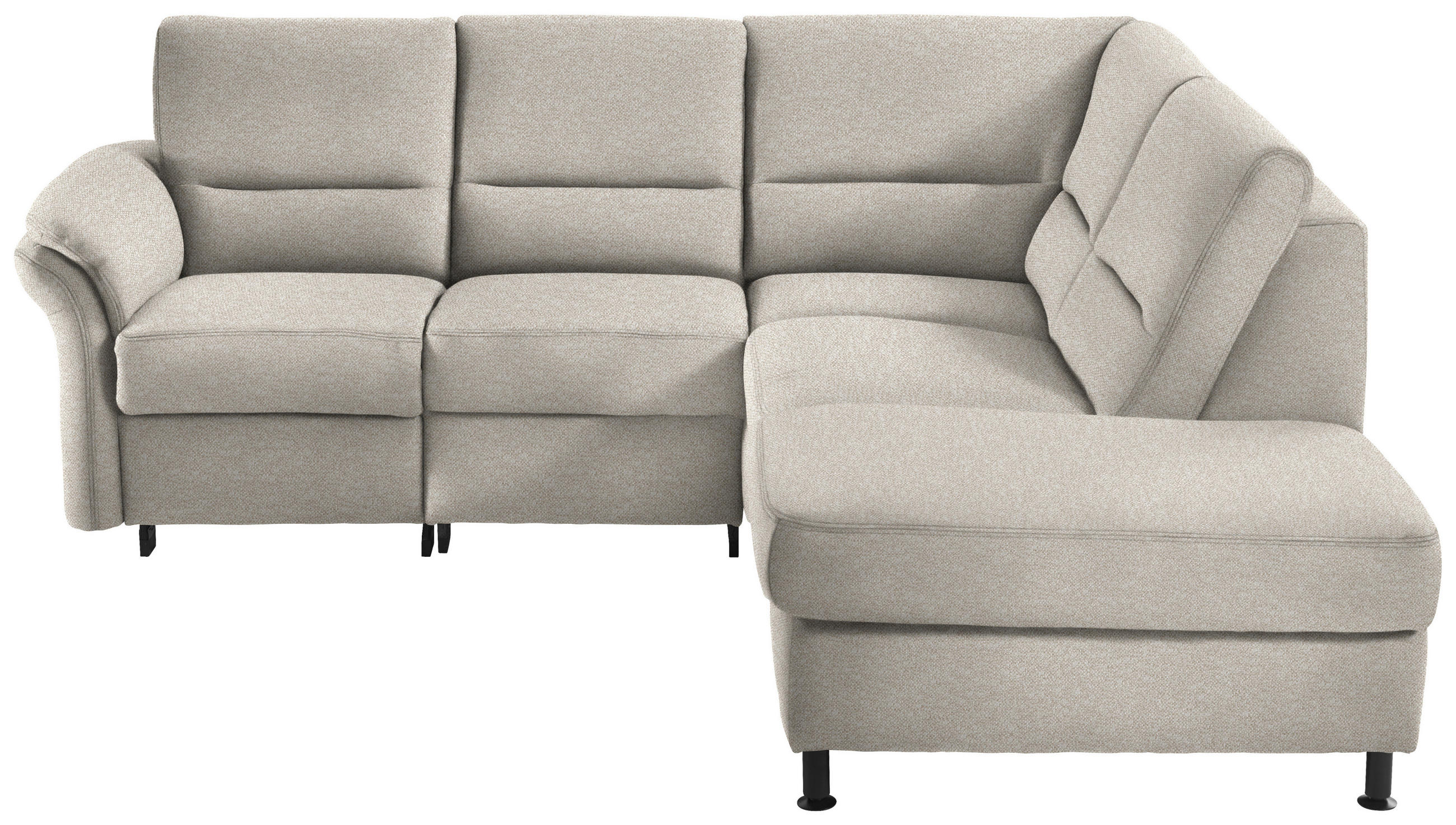 ECKSOFA in Flachgewebe Beige  - Beige/Schwarz, Modern, Textil/Metall (227/203cm) - Beldomo System