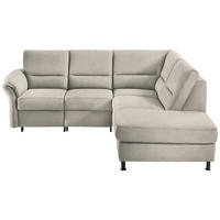 ECKSOFA in Flachgewebe Beige  - Beige/Schwarz, Modern, Textil/Metall (227/203cm) - Beldomo System