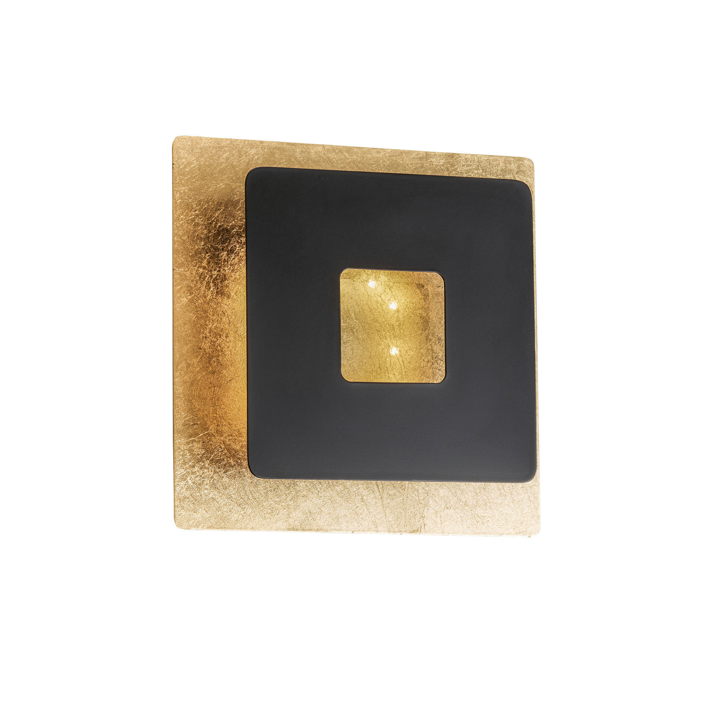 LED-WANDLEUCHTE - Goldfarben/Schwarz, Konventionell, Metall (18/18cm) - Fischer & Honsel