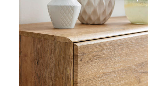 HIGHBOARD 154/139/39 cm - Eichefarben/Grau, KONVENTIONELL, Glas/Holzwerkstoff (154/139/39cm) - Cantus