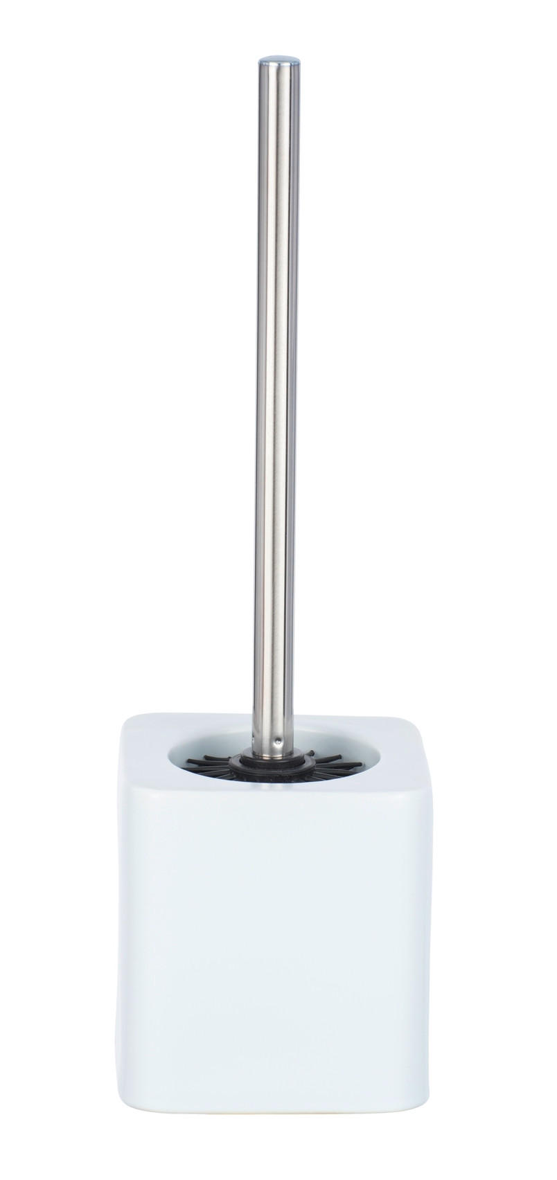 WC-BÜRSTENGARNITUR - Edelstahlfarben/Weiß, KONVENTIONELL, Keramik/Kunststoff (12/39,5/12cm) - Wenko