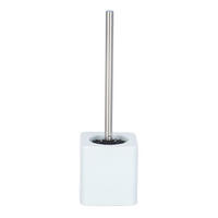 WC-BÜRSTENGARNITUR - Edelstahlfarben/Weiß, KONVENTIONELL, Keramik/Kunststoff (12/39,5/12cm) - Wenko