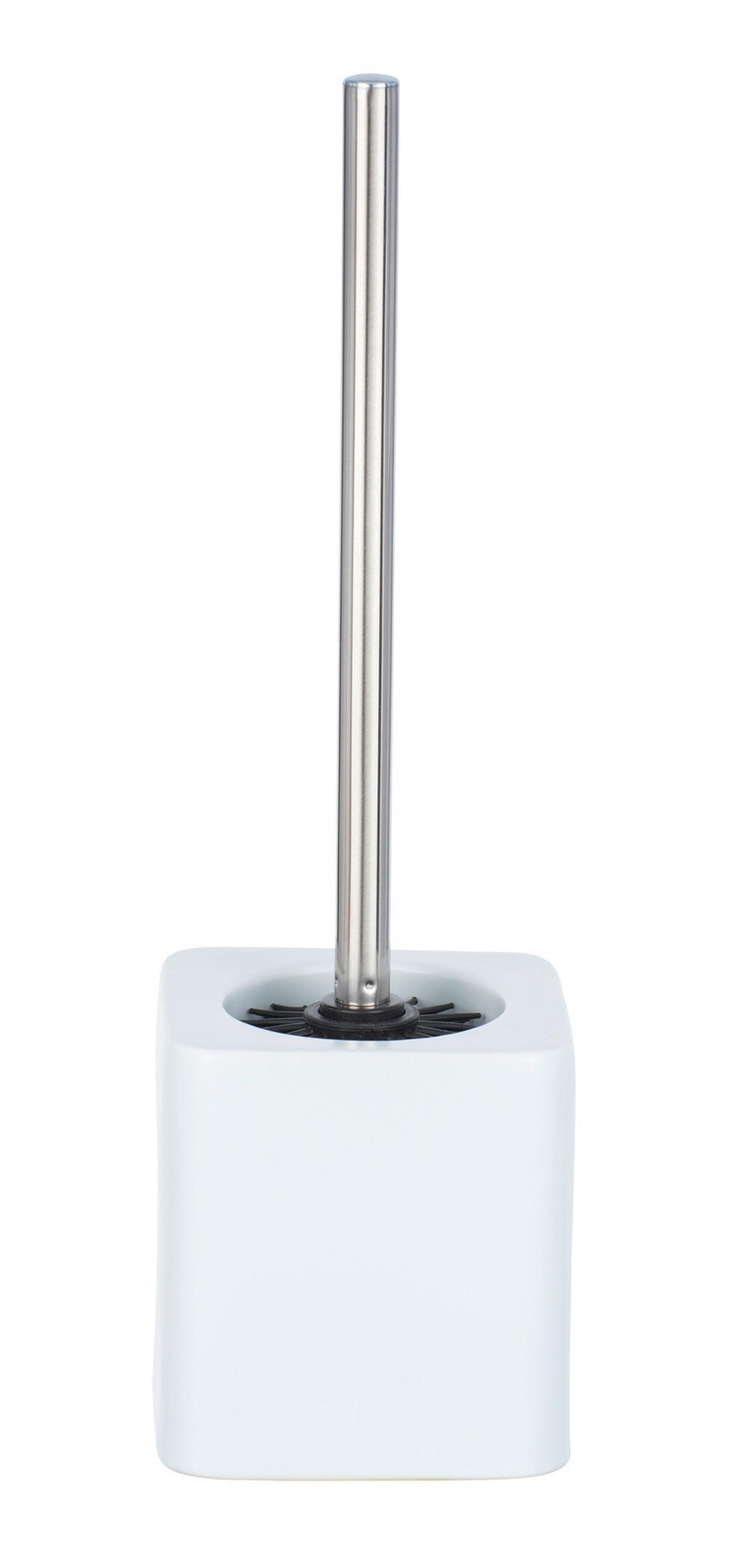 WC-BÜRSTENGARNITUR - Edelstahlfarben/Weiß, KONVENTIONELL, Keramik/Kunststoff (12/39,5/12cm) - Wenko