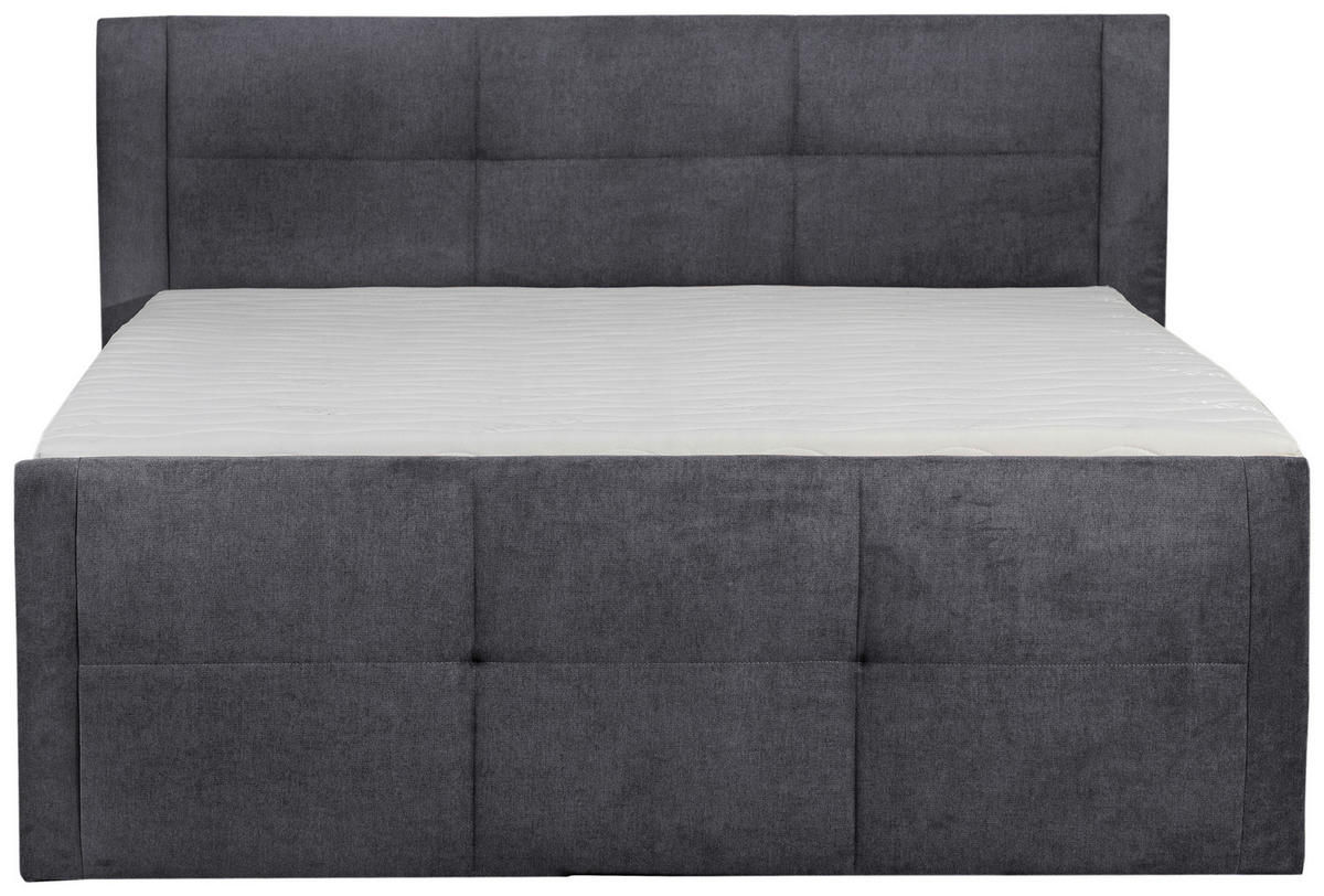 BOXSPRINGBETT 160/200 cm  in Grau  - Schwarz/Grau, KONVENTIONELL, Kunststoff/Textil (160/200cm) - Boxxx