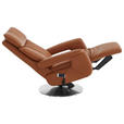 RELAXSESSEL in Leder Braun  - Edelstahlfarben/Braun, Design, Leder/Metall (78/112/85cm) - Cantus