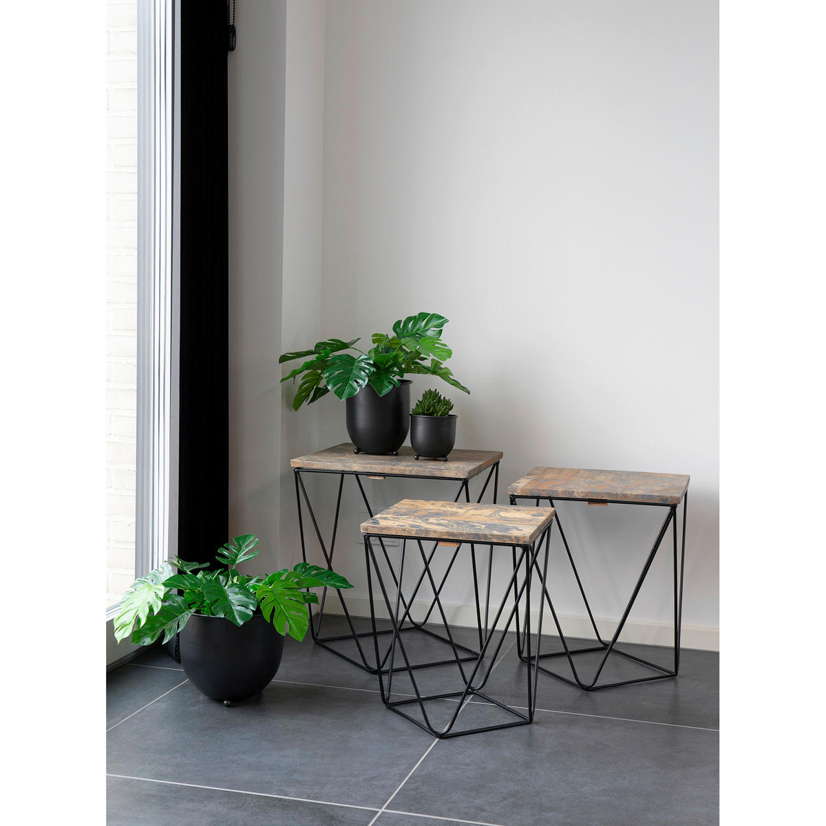 KUNSTPFLANZE Fensterblatt  - Grün, Design (40/45/40cm)