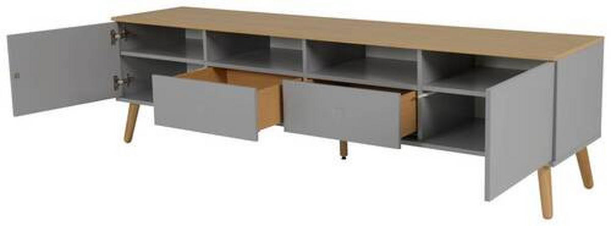TV-ELEMENT - Eichefarben/Grau, MODERN, Holz/Holzwerkstoff (192/54/43cm)