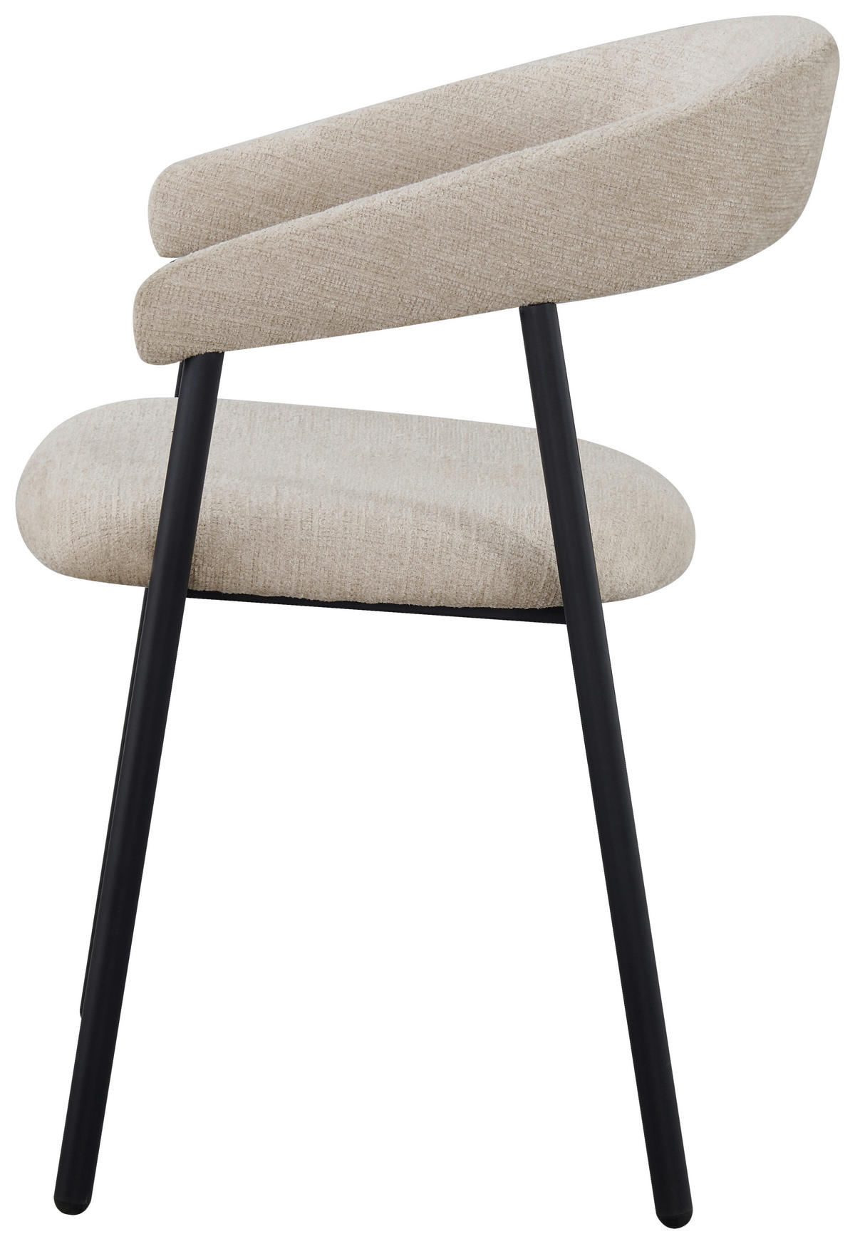 ARMLEHNSTUHL  inklusive Armlehnen Struktur  Schwarz, Beige  - Beige/Schwarz, MODERN, Holz/Textil (53/80/55cm) - Livetastic