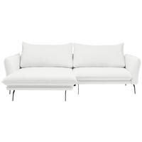 ECKSOFA Weiß Bouclé  - Schwarz/Weiß, Design, Textil/Metall (182/277cm) - Stylife