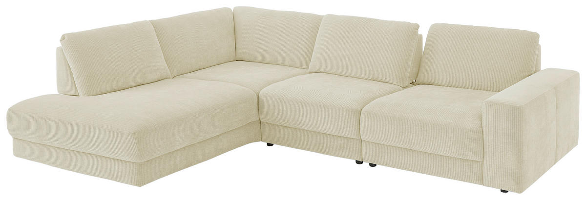 ECKSOFA in Chenille, Jacquard Naturfarben  - Schwarz/Naturfarben, Design, Kunststoff/Textil (242/316cm) - Niels Andersson