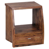 NACHTSCHRANK 45/53/40 cm, Sheeshamfarben, massiv  - Chromfarben/Sheeshamfarben, KONVENTIONELL, Holz/Metall (45/53/40cm) - MID.YOU