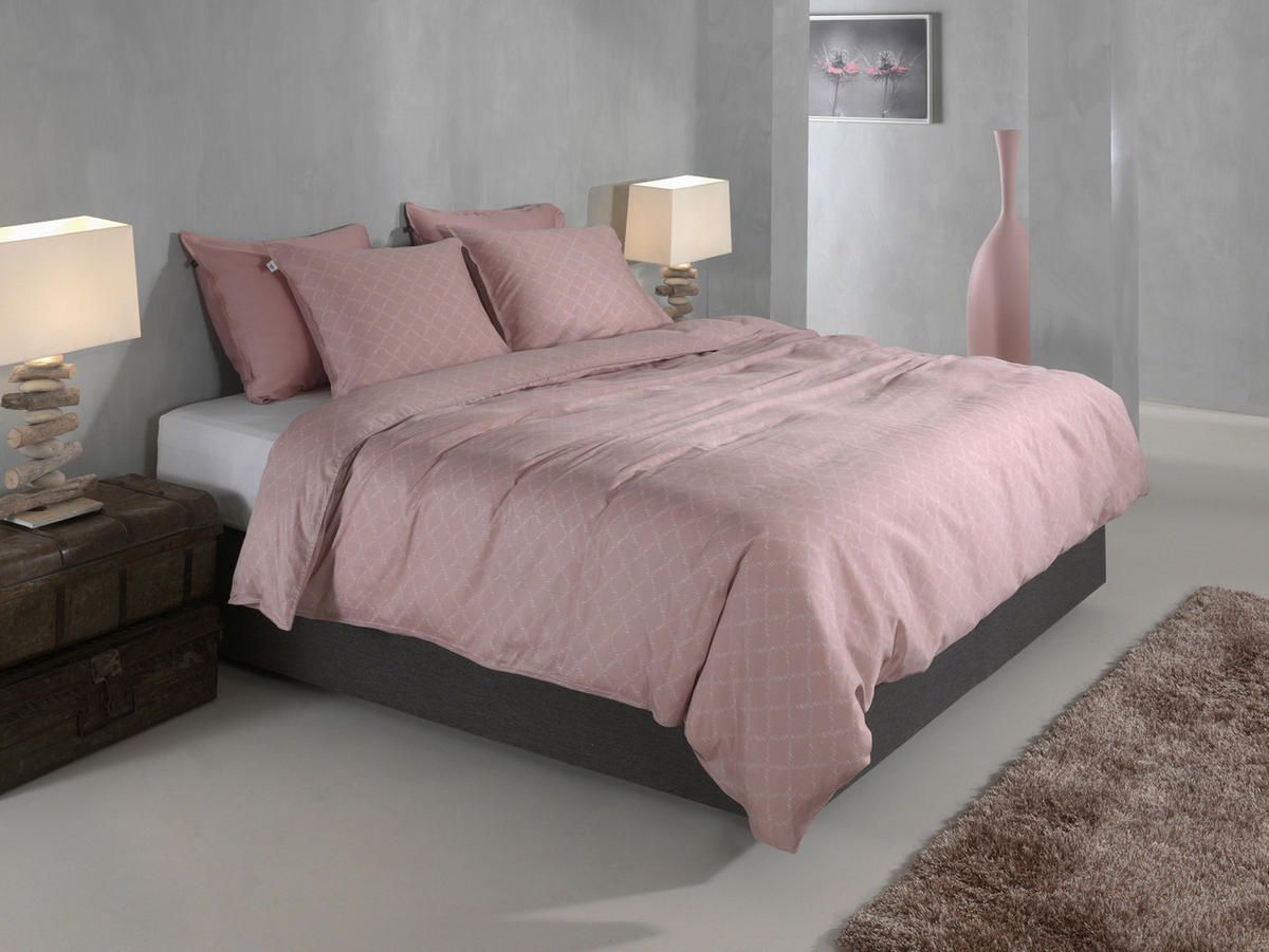 BETTWÄSCHE Linea-di-Satinado Makosatin 155/220 cm  - Rosa, Basics, Textil (155/220cm)
