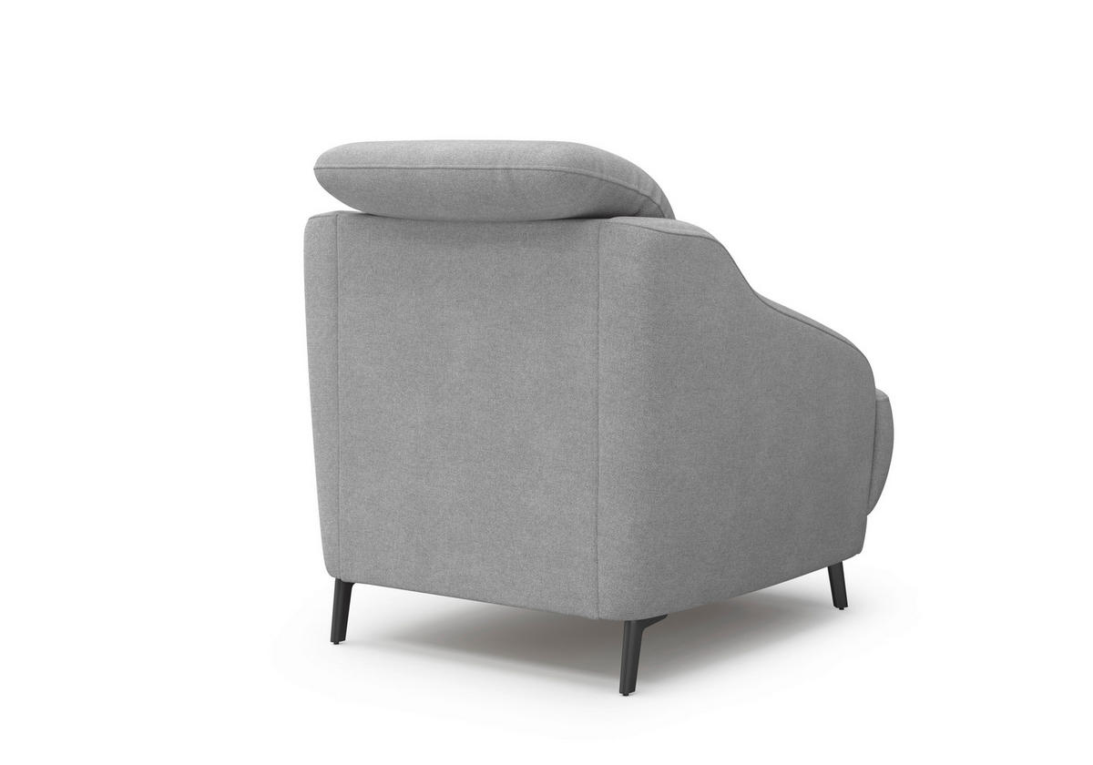 SESSEL in Mikrofaser Grau  - Schwarz/Grau, MODERN, Textil/Metall (87/93/104cm) - Sit & More