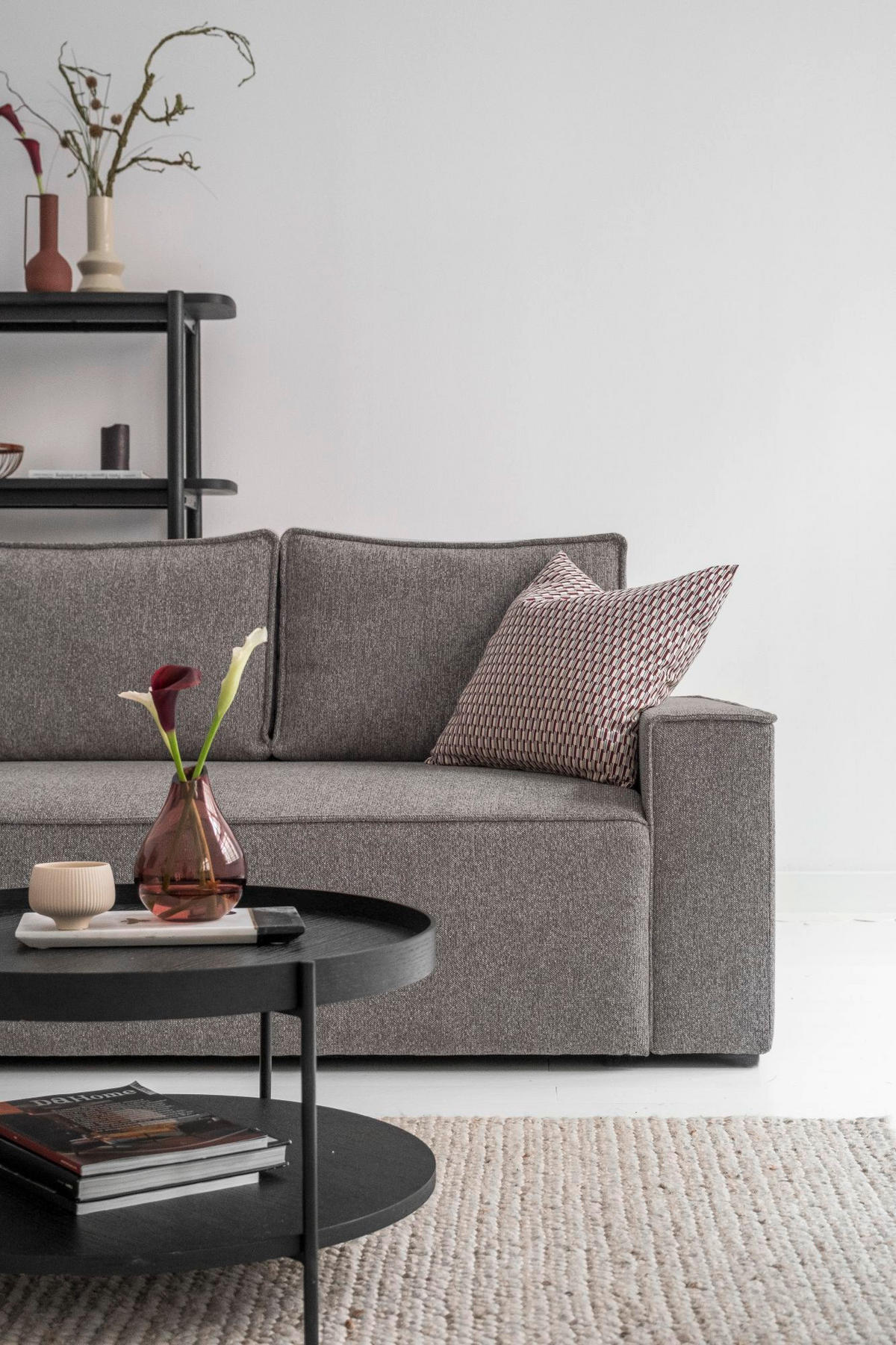 KUTNA GARNITURA tekstil  siva   - bijela/siva, Design, tekstil/plastika (250/156cm) - MID.YOU