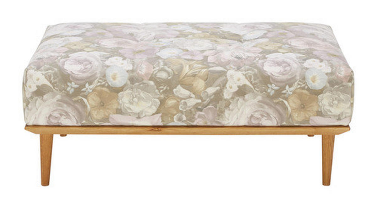 HOCKER Flachgewebe Multicolor, Naturfarben  - Multicolor/Naturfarben, MODERN, Holz/Textil (105/45/70cm) - Joka