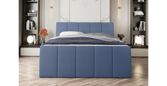 BOXSPRINGBETT 180/200 cm  in Blau  - Blau/Schwarz, KONVENTIONELL, Kunststoff/Textil (180/200cm) - Carryhome