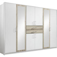 ORMAR ZA ODJEĆU bijela, boje hrasta   - bijela/boje hrasta, Design, staklo/drvni materijal (270/208/58cm) - Hom`in