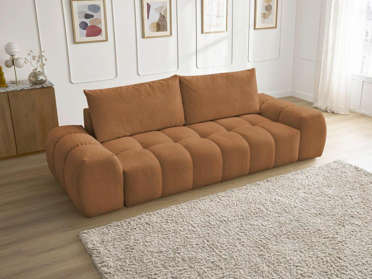 3-SITZER-SOFA EVEREST Flachgewebe Orange  - Schwarz/Orange, MODERN, Kunststoff/Textil (278/90/115cm)