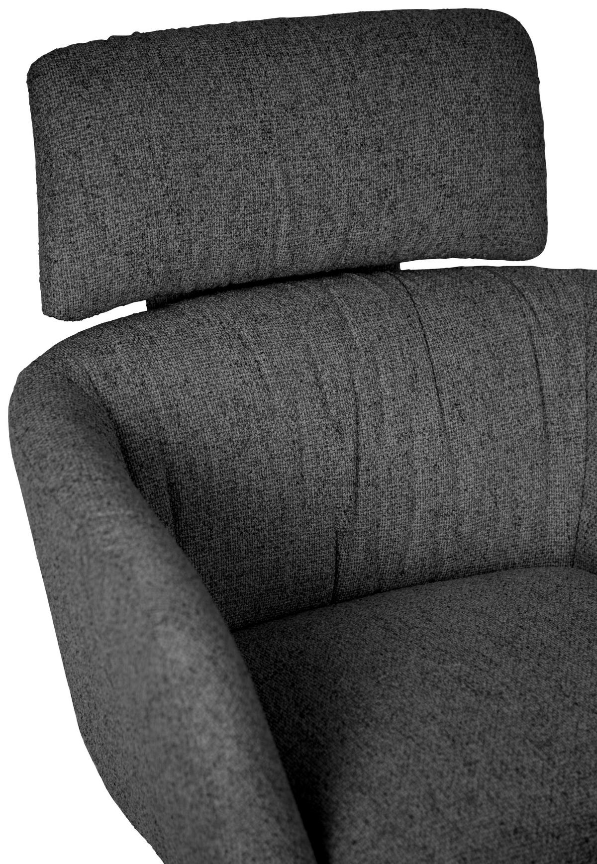 RELAXSESSEL Metall, Textil Schwarz, Dunkelgrau  - Dunkelgrau/Schwarz, Design, Textil/Metall (73/86/83cm) - Dieter Knoll