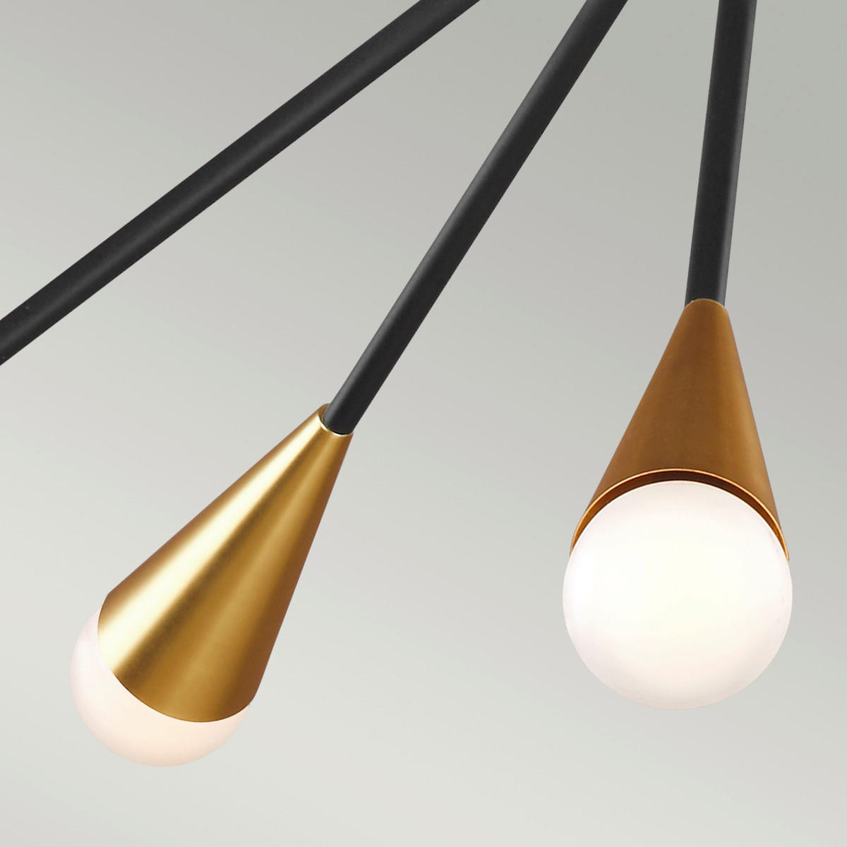 KRONLEUCHTER 70.5/47.7 cm    - Schwarz, Design, Glas/Metall (70.5/47.7cm) - Elstead Lighting