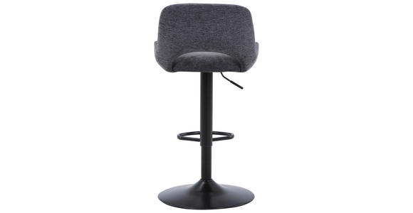 BARHOCKER Webstoff Grau, Schwarz Eisen - Schwarz/Grau, Design, Textil/Metall (49/86.5-108.5/53cm) - Novel