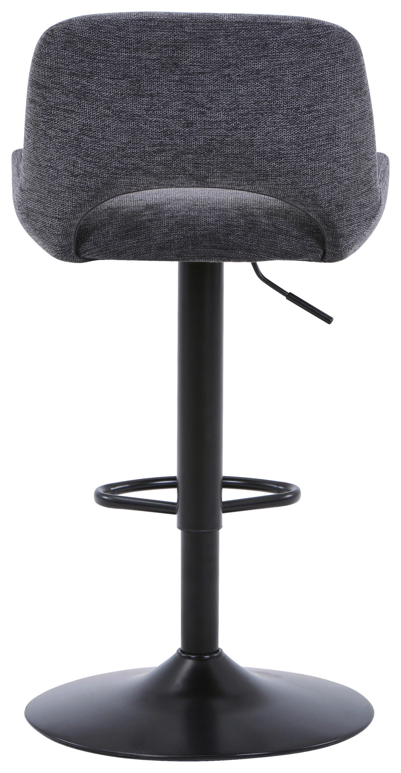 BARHOCKER Webstoff Grau, Schwarz Eisen  - Schwarz/Grau, Design, Textil/Metall (49/86.5-108.5/53cm) - Novel