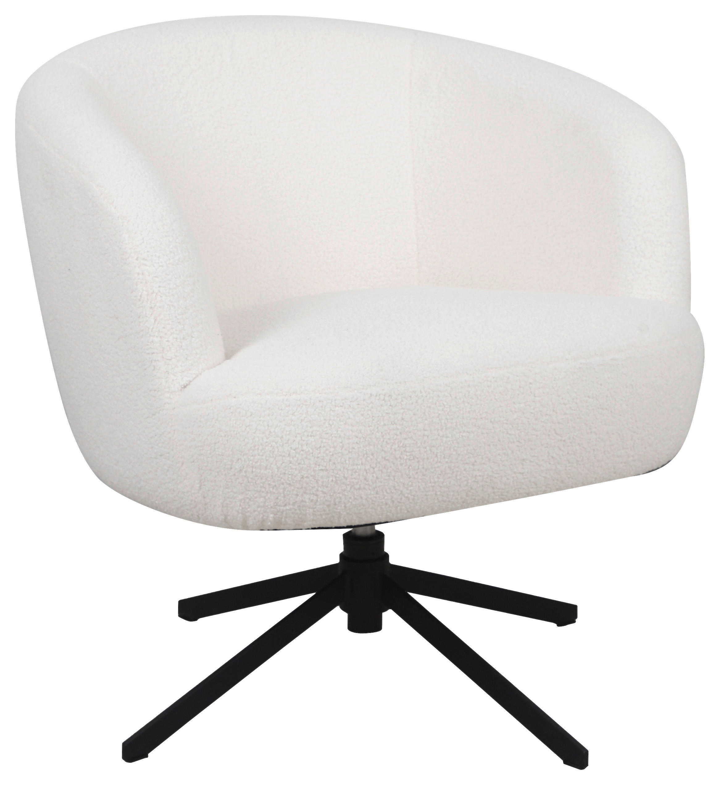 SESSEL Teddystoff Weiß    - Schwarz/Weiß, Design, Textil/Metall (74/74/72cm) - Cantus