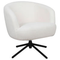 SESSEL in Teddystoff Weiss  - Weiss/Schwarz, Design, Textil/Metall (74/74/72cm) - Cantus