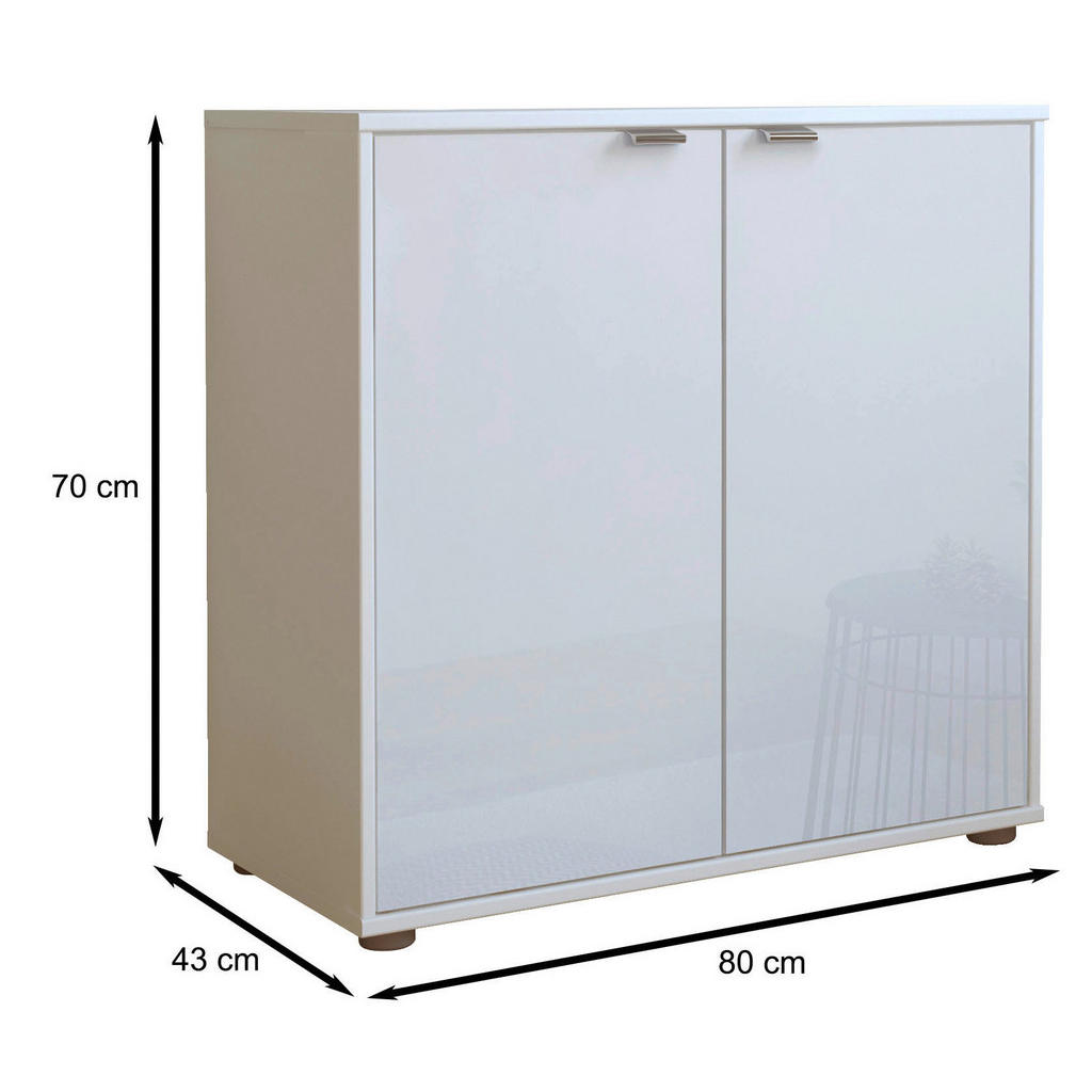 Thumbnail - Dieter Knoll Kommode, Weiß, Holzwerkstoff, 1 Fächer, 80x70x43 cm, Made in Germany, Goldenes M, ISO 9001, Typenauswahl, s...