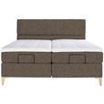 BOXSPRINGBETT 160/200 cm  in Braun  - Eichefarben/Braun, KONVENTIONELL, Holz/Textil (160/200cm) - Voleo