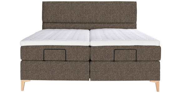 BOXSPRINGBETT 180/200 cm  in Braun  - Eichefarben/Braun, KONVENTIONELL, Holz/Textil (180/200cm) - Voleo