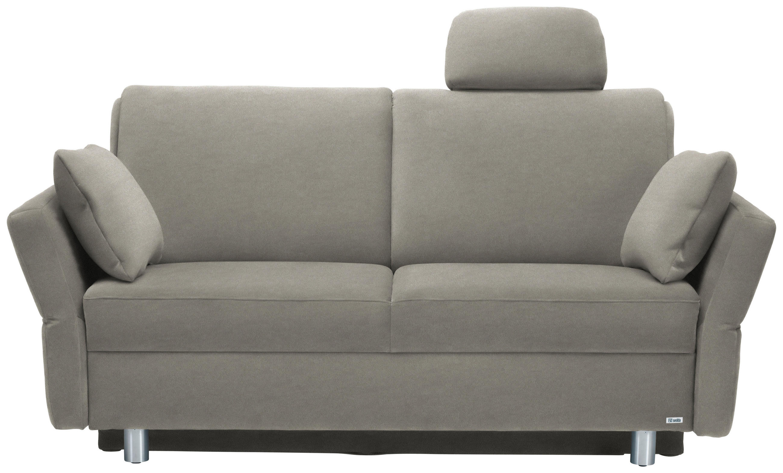 SCHLAFSOFA in Velours, beflockt Schlammfarben  - Schlammfarben/Alufarben, KONVENTIONELL, Kunststoff/Textil (170/88/91cm) - Sedda