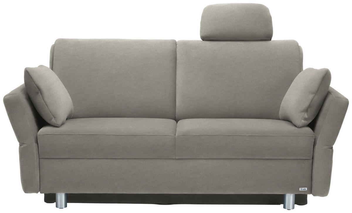 SCHLAFSOFA in Velours, beflockt Schlammfarben  - Schlammfarben/Alufarben, KONVENTIONELL, Kunststoff/Textil (170/88/91cm) - Sedda