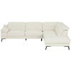 ECKSOFA Weiß Echtleder  - Schwarz/Weiß, MODERN, Leder/Metall (287/224cm) - MID.YOU