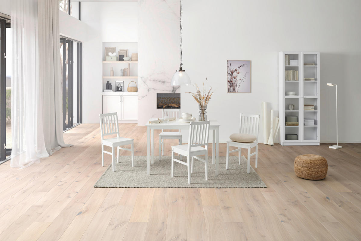 TISCHGRUPPE Weiß  - Weiß, MODERN, Holz (110/75/70cm) - MID.YOU