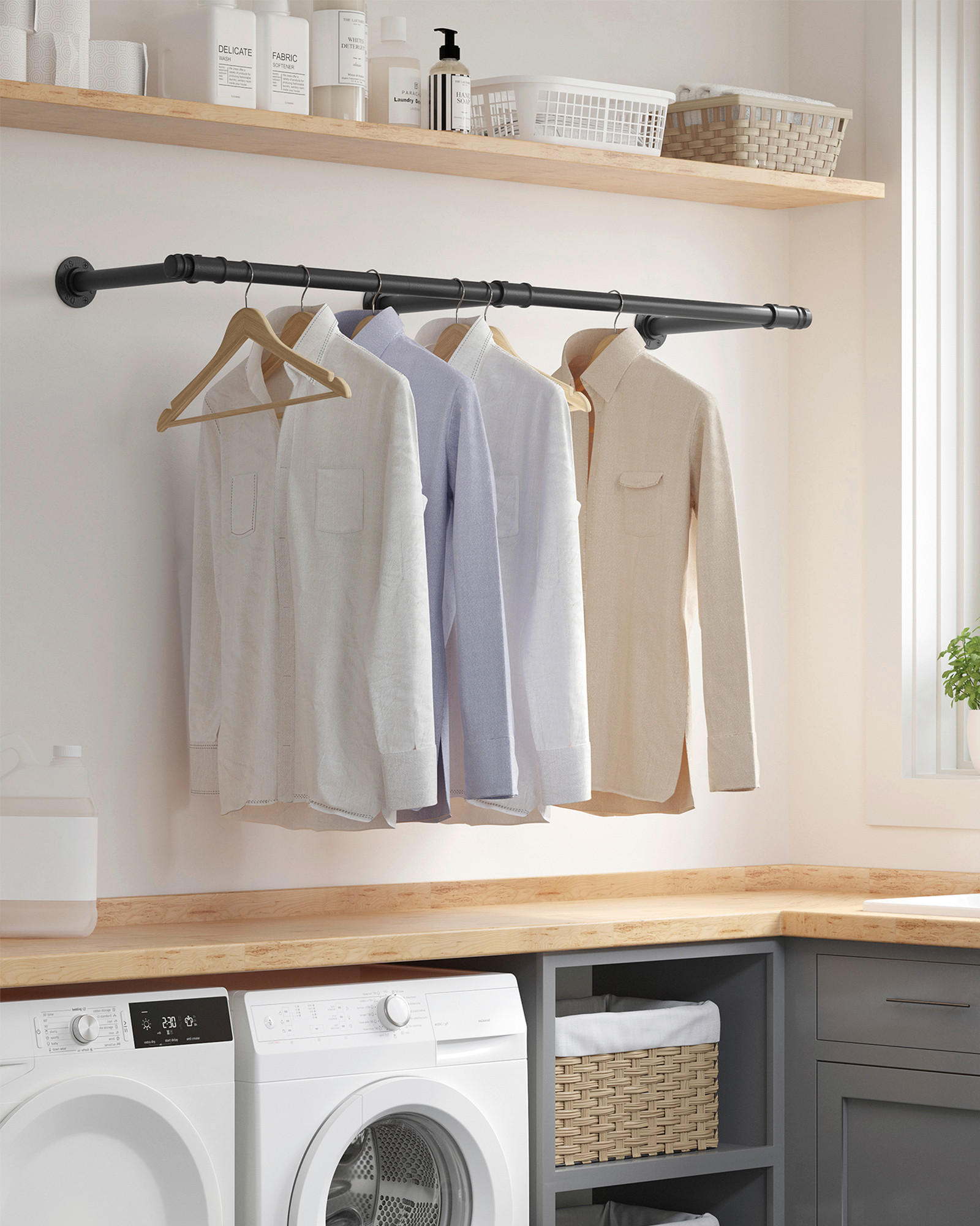 WANDGARDEROBE - Schwarz, Basics, Metall (31/170cm)