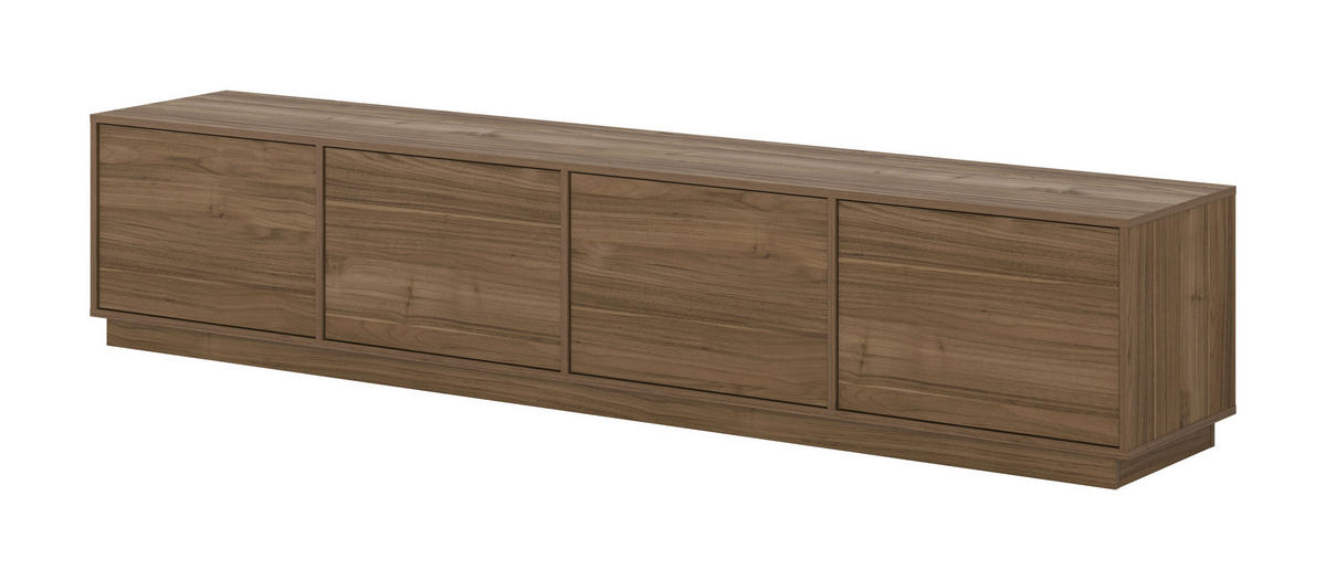 LOWBOARD Japandi  in 220,5/45/41,5 cm  - Nussbaumfarben, Design, Holzwerkstoff (220,5/45/41,5cm) - MID.YOU