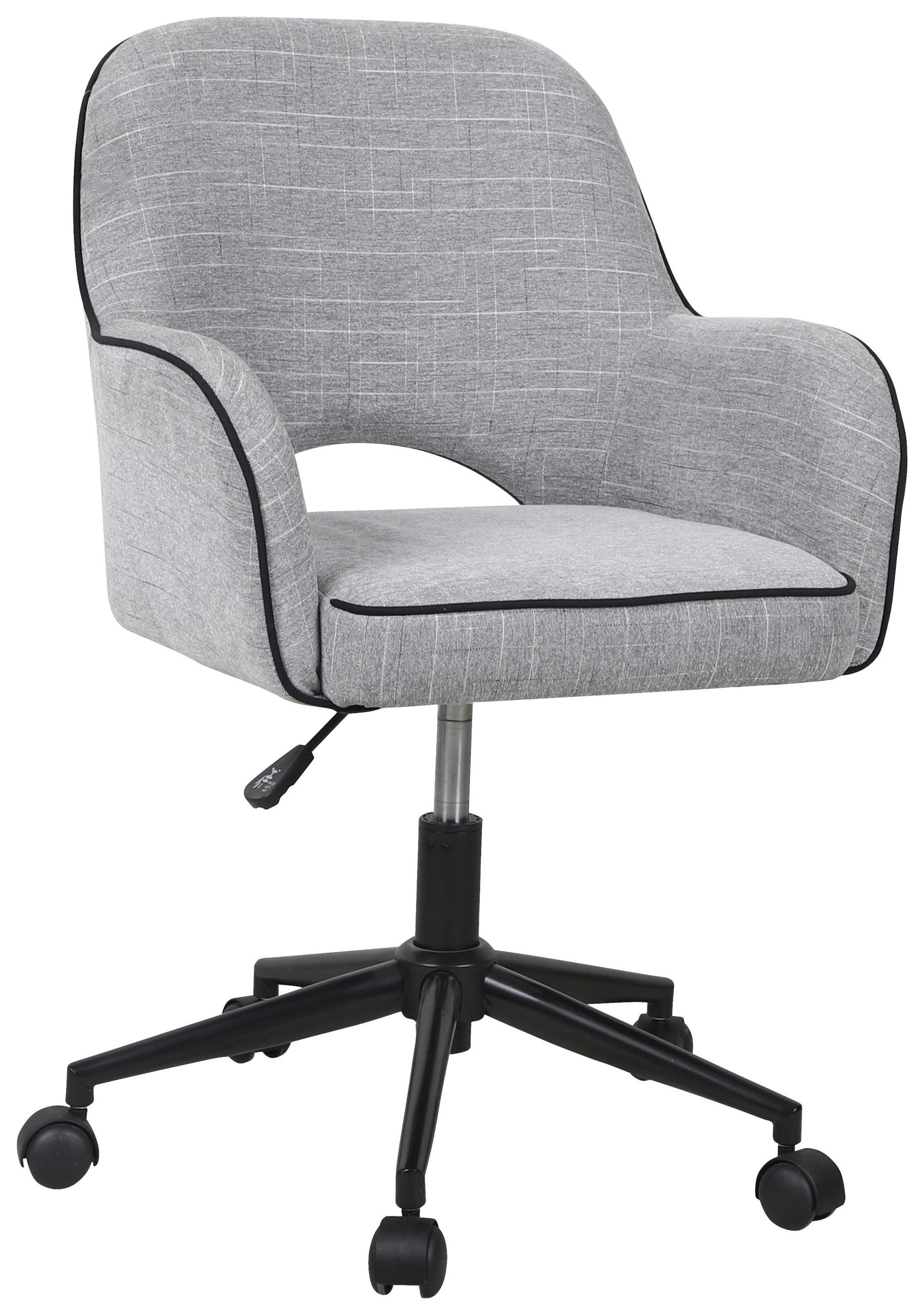 DREHSTUHL  in Flachgewebe Grau, Schwarz  - Schwarz/Grau, MODERN, Kunststoff/Textil (59/81,5-89/58cm) - MID.YOU