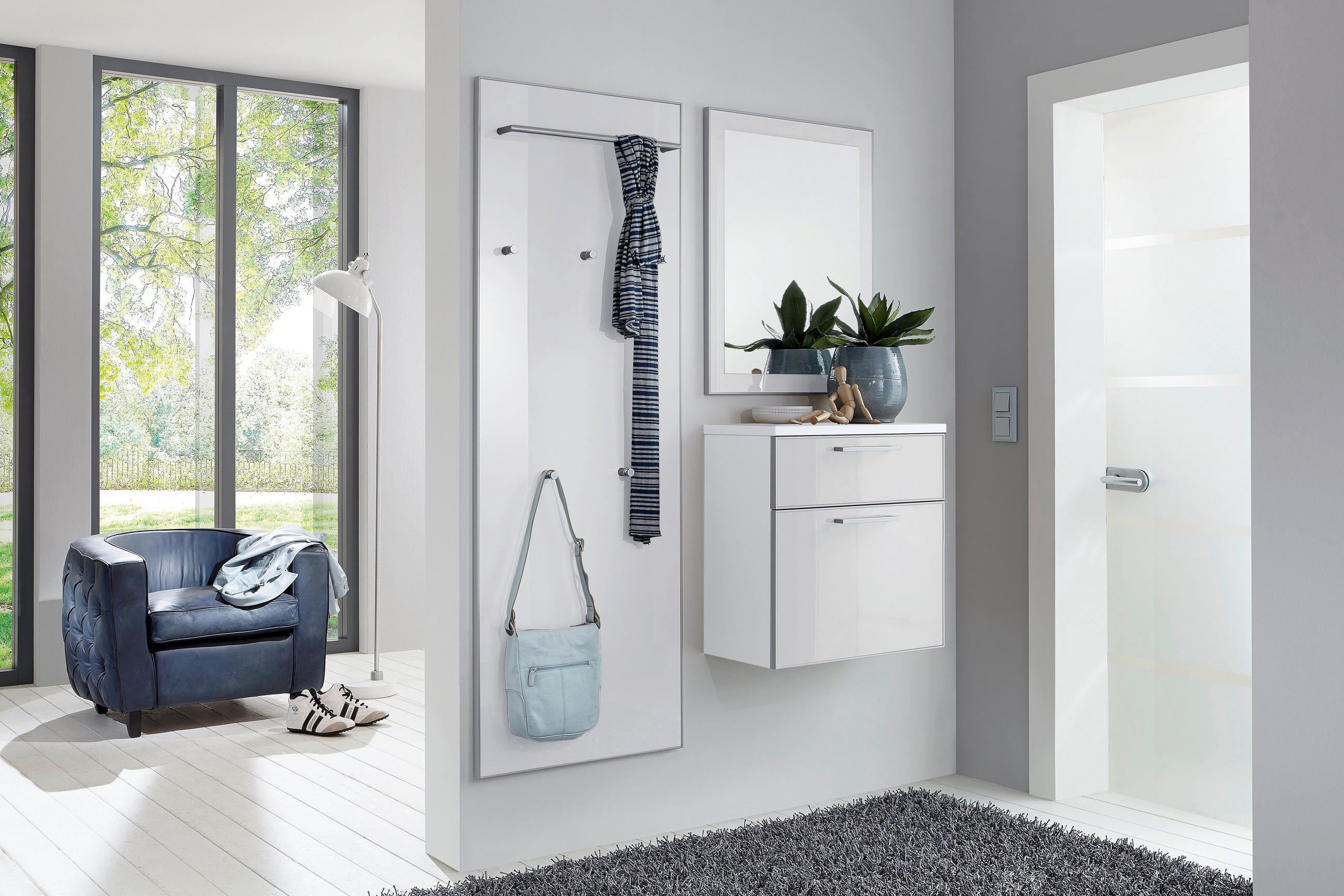 GARDEROBE Weiß  - Weiß, Design, Glas (130/170/31cm)