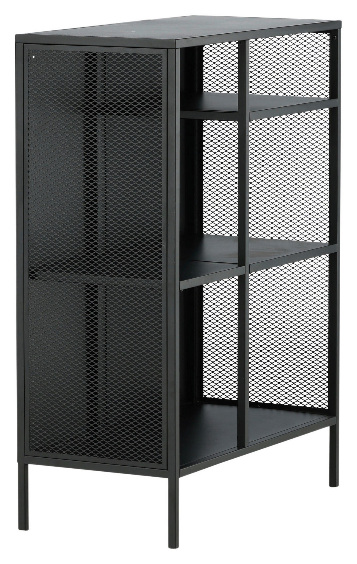 BÜCHERWAND Schwarz  - Schwarz, Design, Metall (80/110/40cm) - Livetastic
