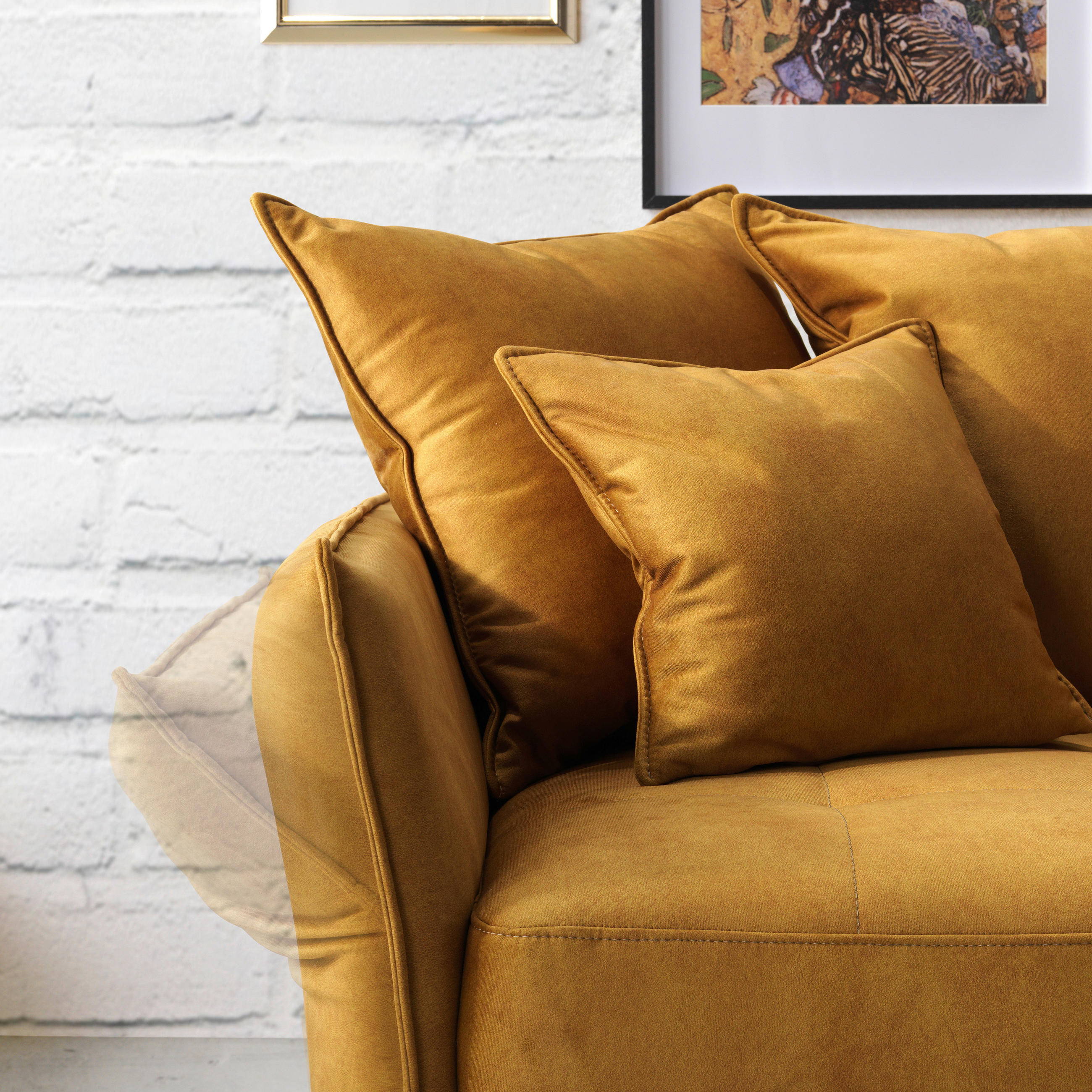 Thumbnail - Carryhome Bigsofa, Petrol, Textil, Uni, 3-Sitzer, Füllung: Silikon,Silikon, 226x91x103 cm, Stoffauswahl, Wohnzimmer, Sof...