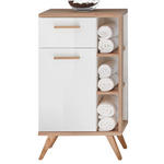 UNTERSCHRANK 50,5/89,5/33 cm   - Eichefarben/Weiß, KONVENTIONELL, Glas/Holzwerkstoff (50,5/89,5/33cm) - Xora