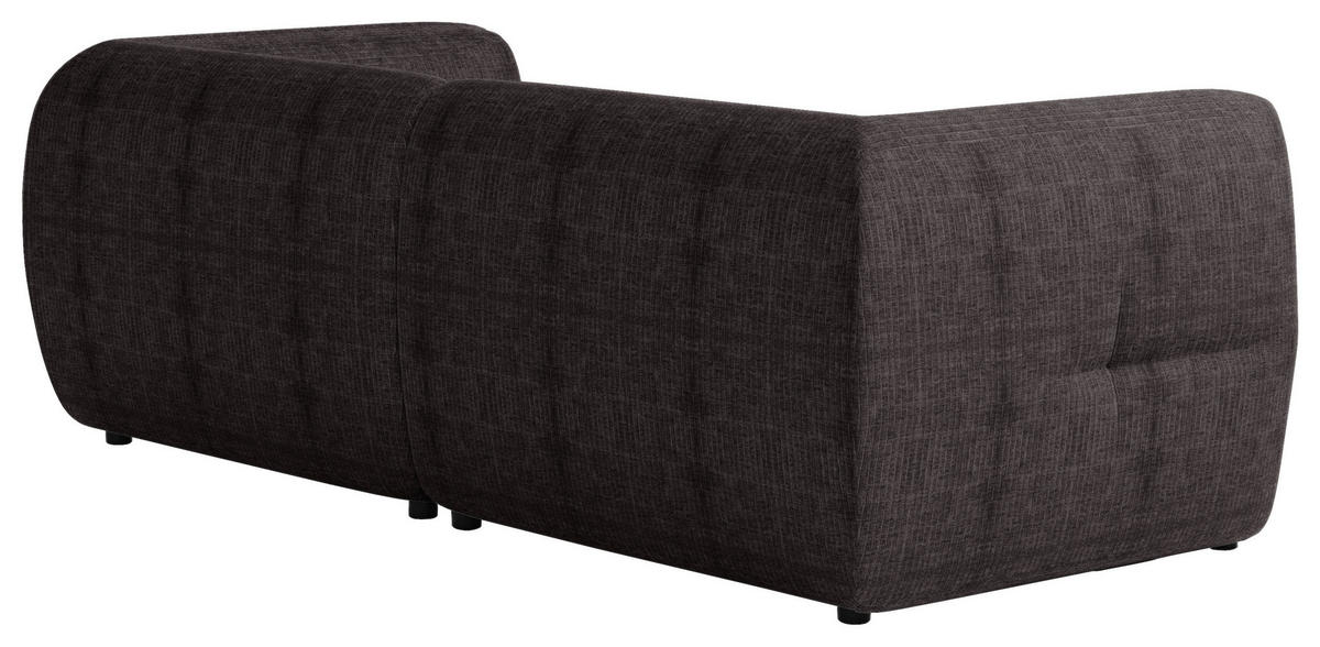 SOFA in Struktur Braun  - Schwarz/Braun, Design, Holz/Textil (240/80/95cm) - MID.YOU