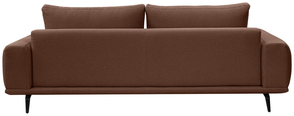 3-SITZER-SOFA in Webstoff Braun  - Schwarz/Braun, Modern, Textil/Metall (242/89/115cm) - MID.YOU